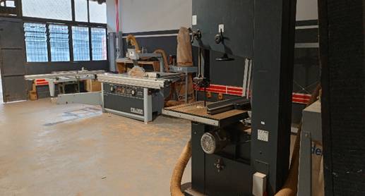 Student working in the Carpentry lab
